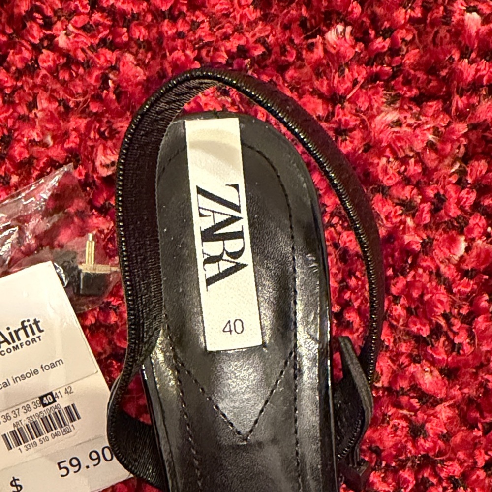 Zara Glossy Black Bow Heels - Picture 3 of 5